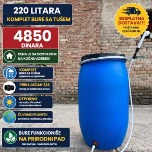 Bure sa tušem 220 litara