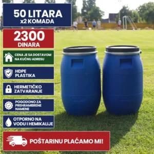 Bure 50 Litara HDPE bez ručke x2