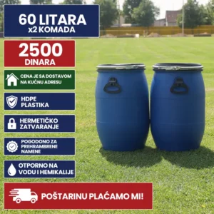 Burad x2 60 litara plavi