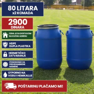 Burad 80 Litara dupla HDPE plastika x2