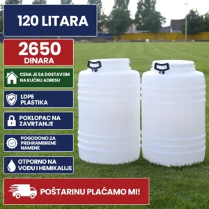 Burad 120 litara bele boje x2