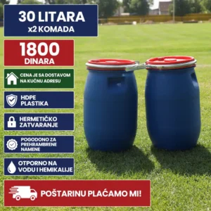 Burad x2 30 litara crveni poklopac