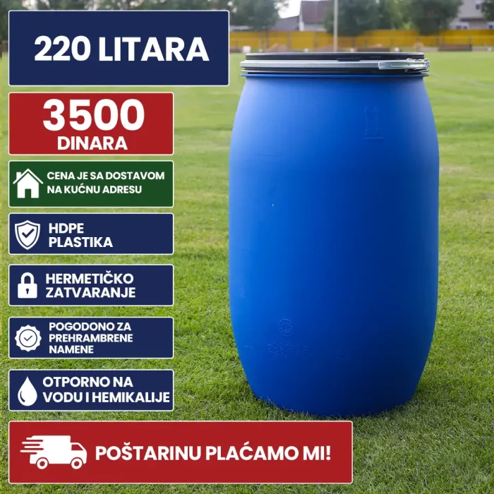 220 litara bure metalni poklopac
