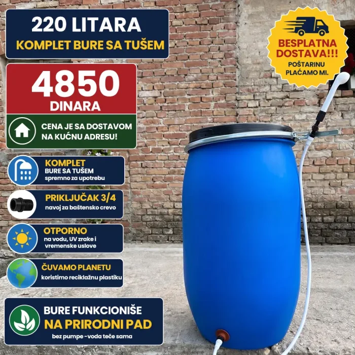 220 litara bure sa tusem