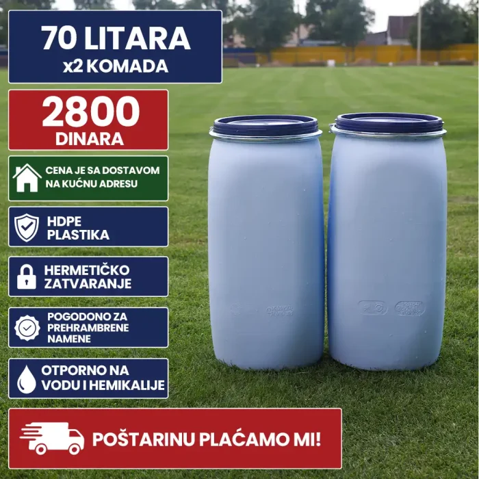 70 Litara burad x2 Svetlo plavi