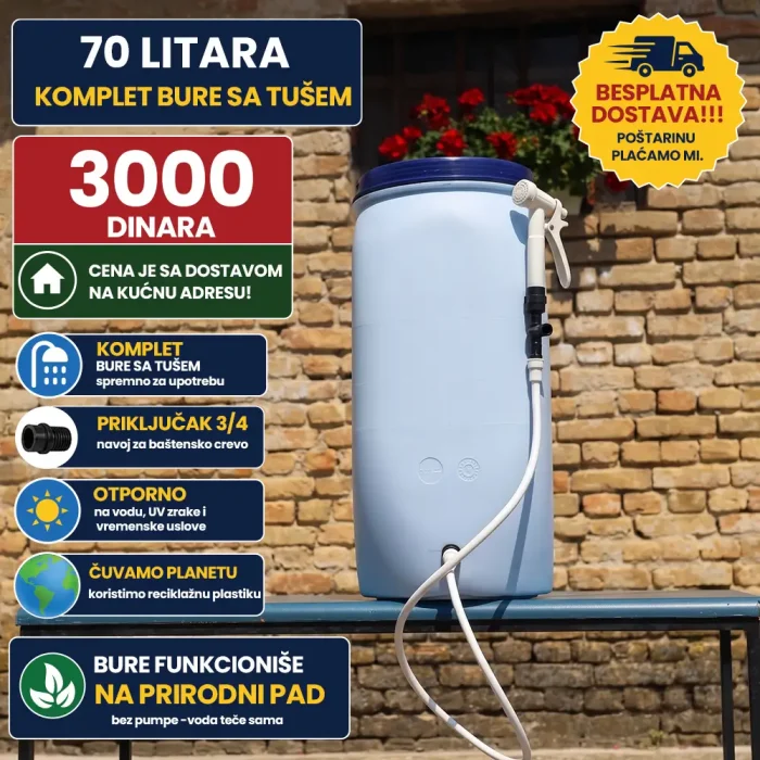 70 litara bure sa tusem