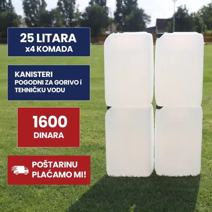 Beli 25 litara x4 kanisteri
