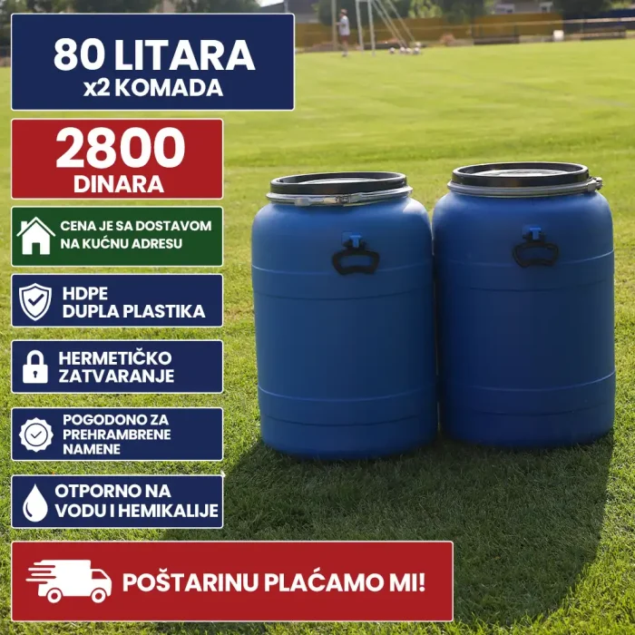 Burad 80 litara dupla plastika HDPE x2