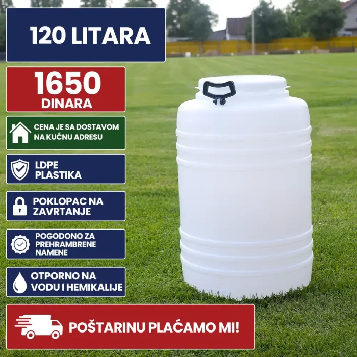 Bure 120 litara belo