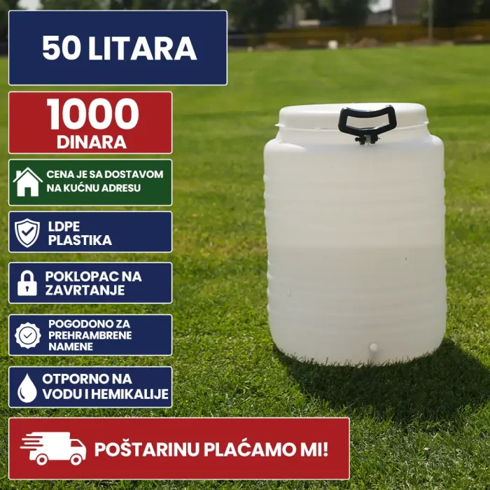 Bure 50 litara bele boje