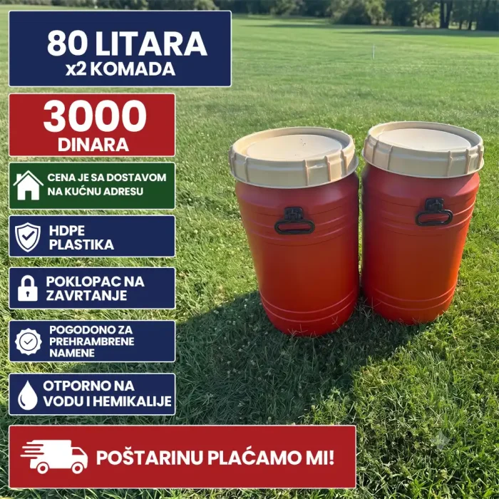 Bure 80 litara tip cilinar x2 komada